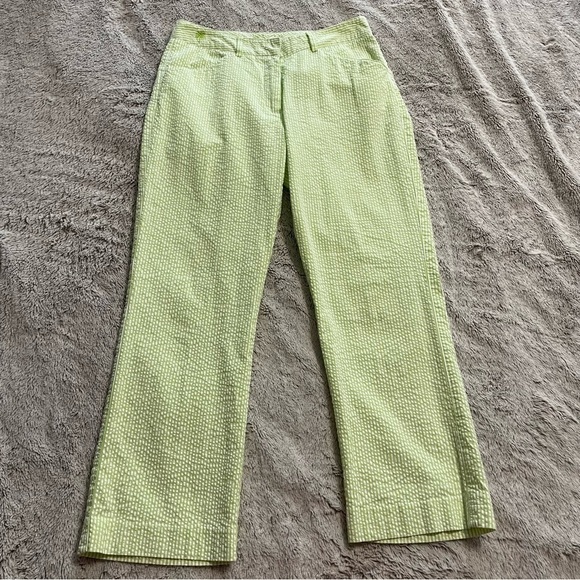 Lilly Pulitzer Lime Green and White Stripe Pants - Picture 3 of 8